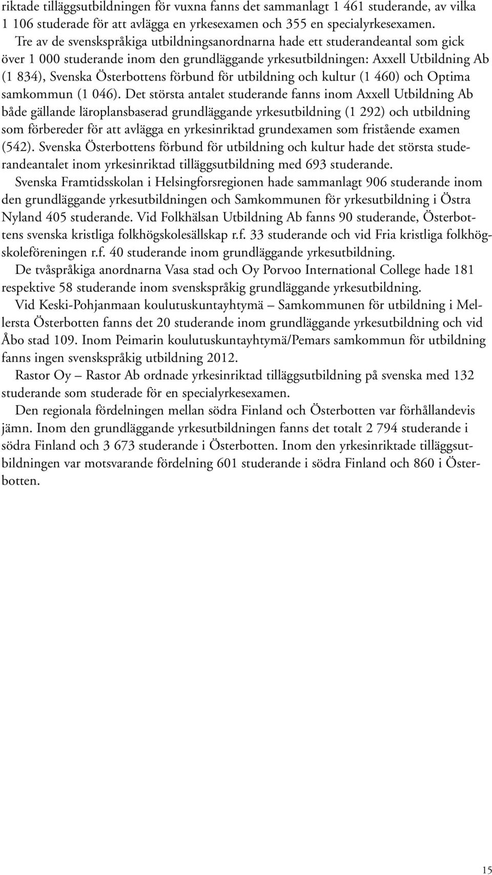 förbund för utbildning och kultur (1 460) och Optima samkommun (1 046).