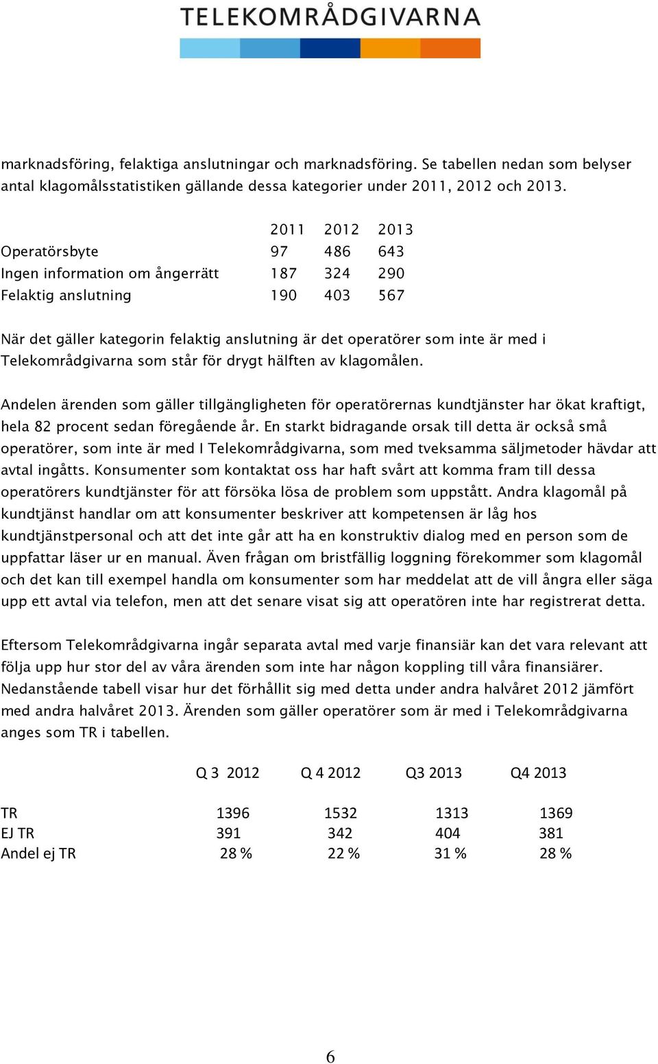 Telekområdgivarna som står för drygt hälften av klagomålen. Andelen ärenden som gäller tillgängligheten för operatörernas kundtjänster har ökat kraftigt, hela 82 procent sedan föregående år.