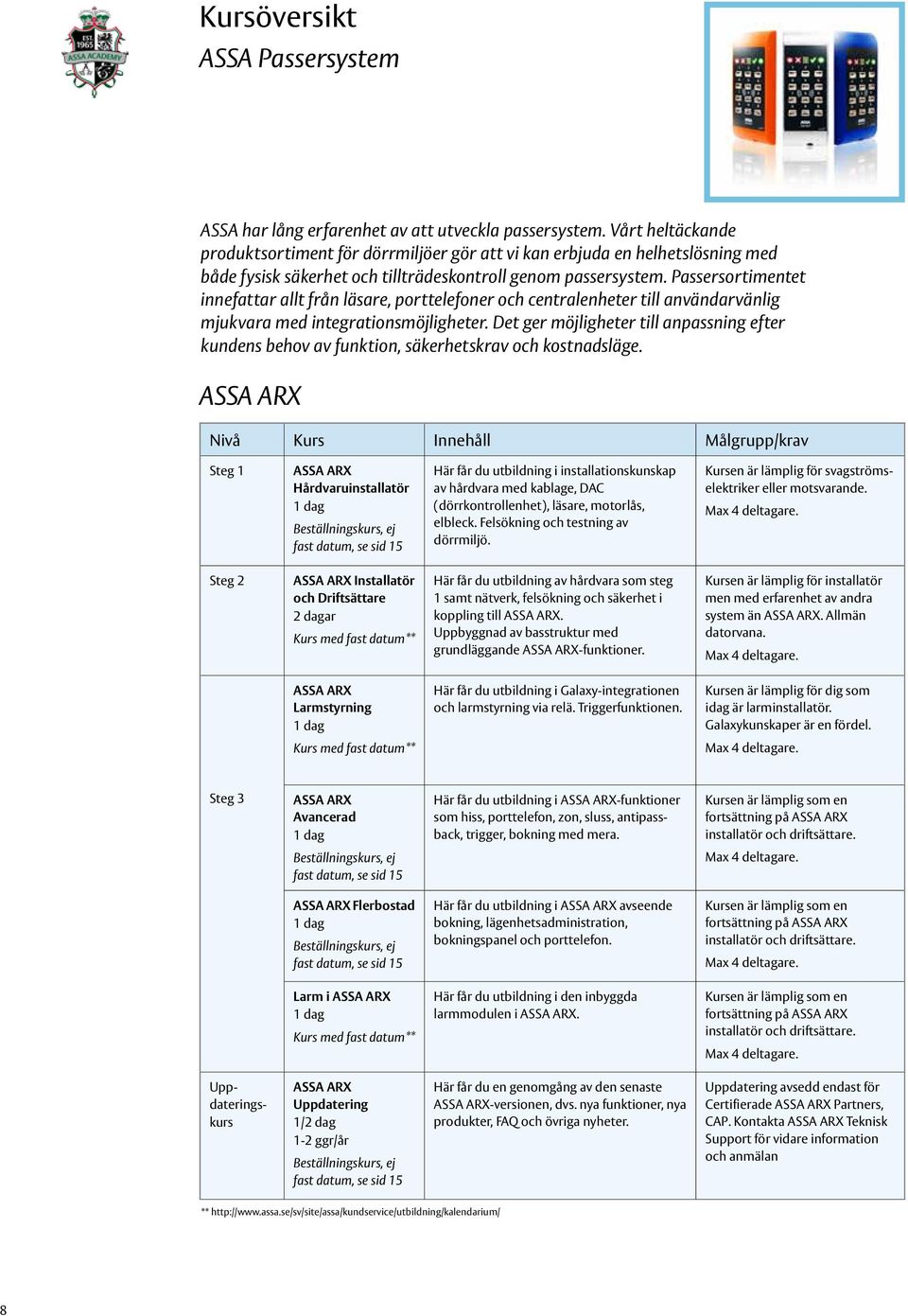 Passersortimentet innefattar allt från läsare, porttelefoner och centralenheter till användarvänlig mjukvara med integrationsmöjligheter.