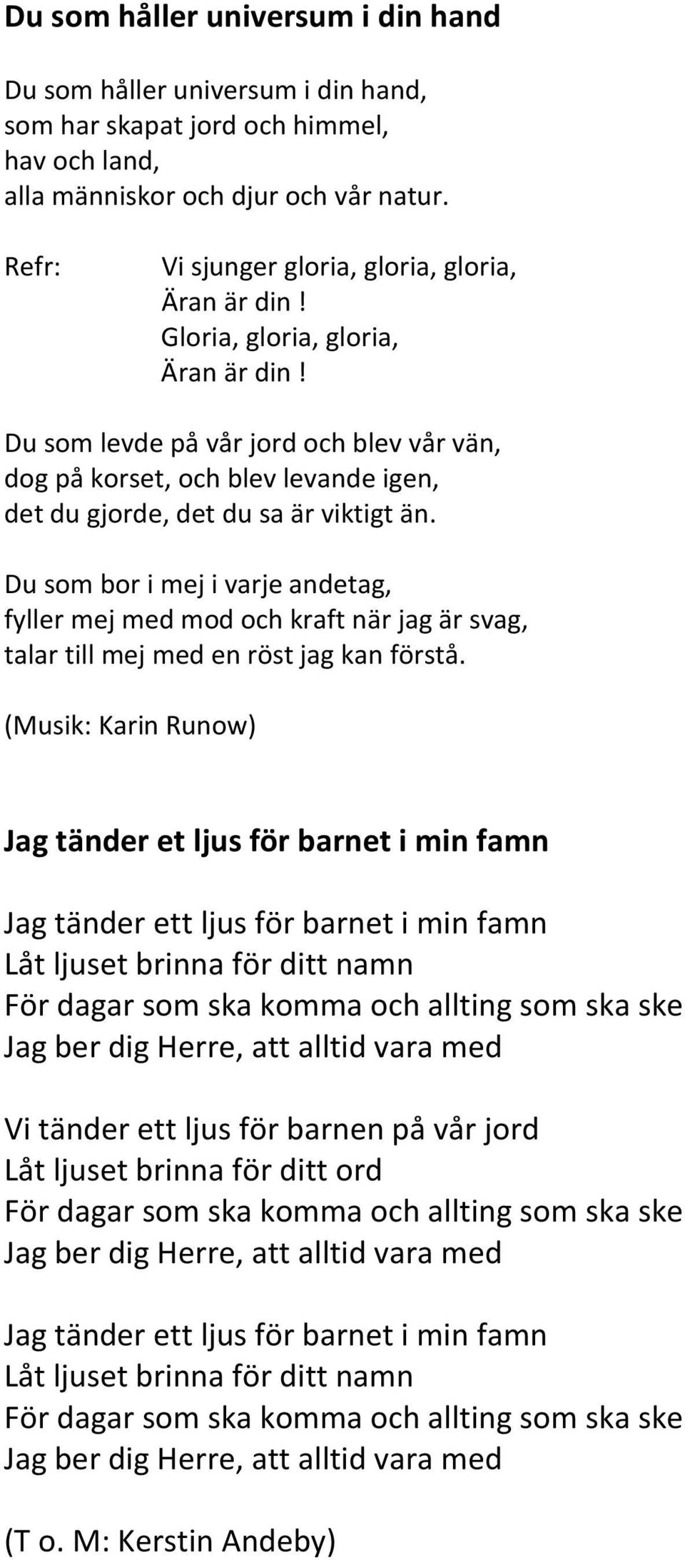 Du som levde på vår jord och blev vår vän, dog på korset, och blev levande igen, det du gjorde, det du sa är viktigt än.