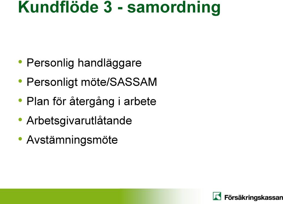 möte/sassam Plan för återgång i