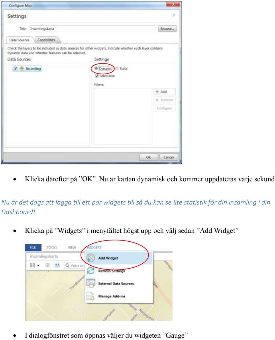 lägga till ett par widgets till så du kan se lite statistik för din insamling