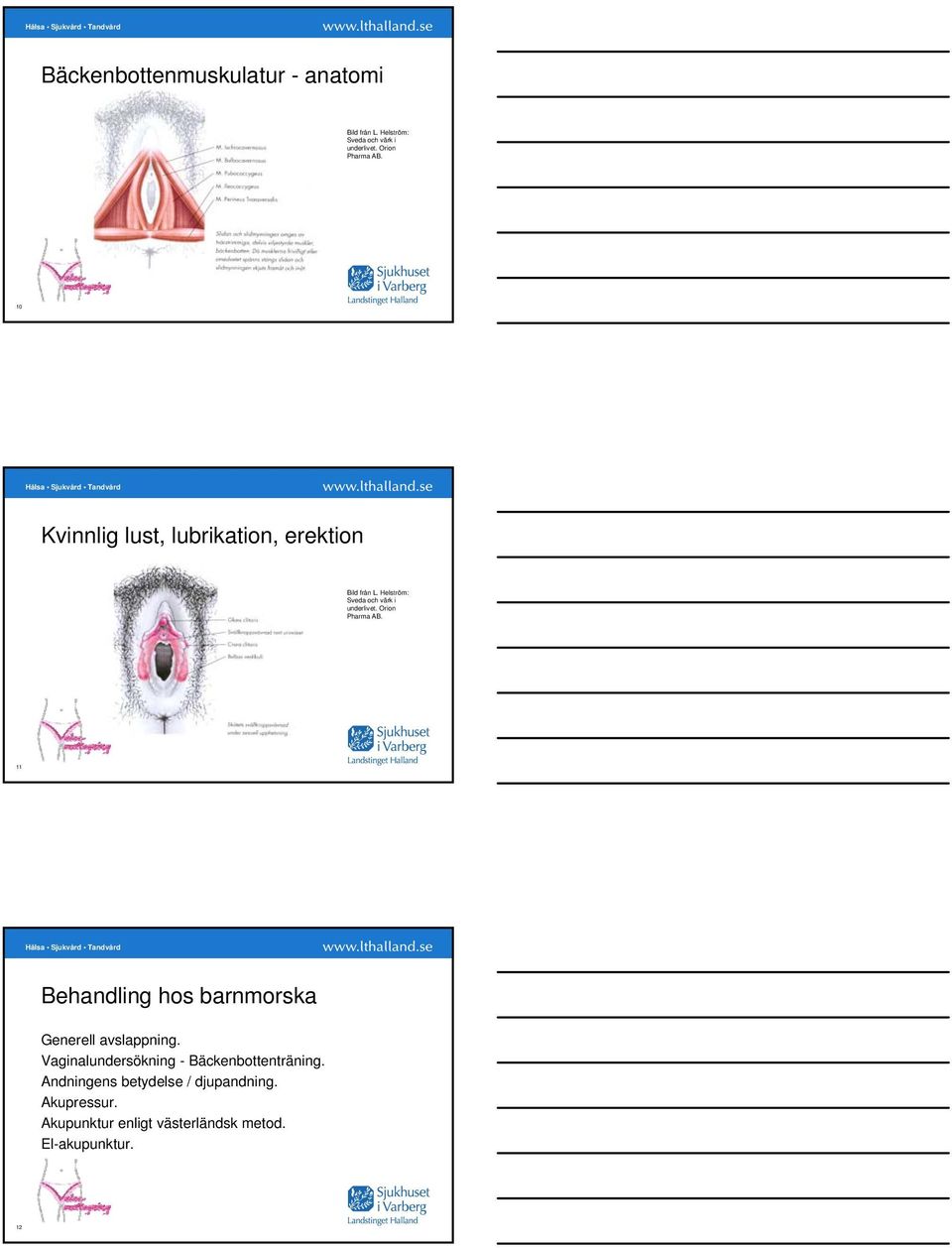 Orion Pharma AB. 11 Behandling hos barnmorska Generell avslappning.