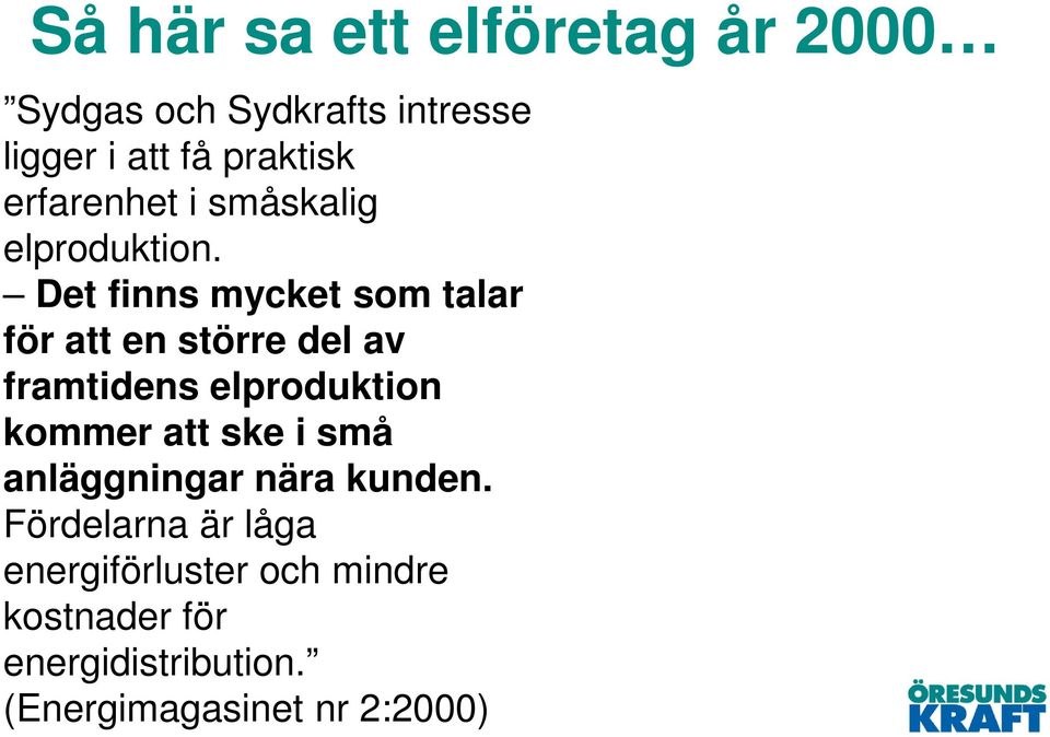 Det finns mycket som talar för att en större del av framtidens elproduktion kommer att