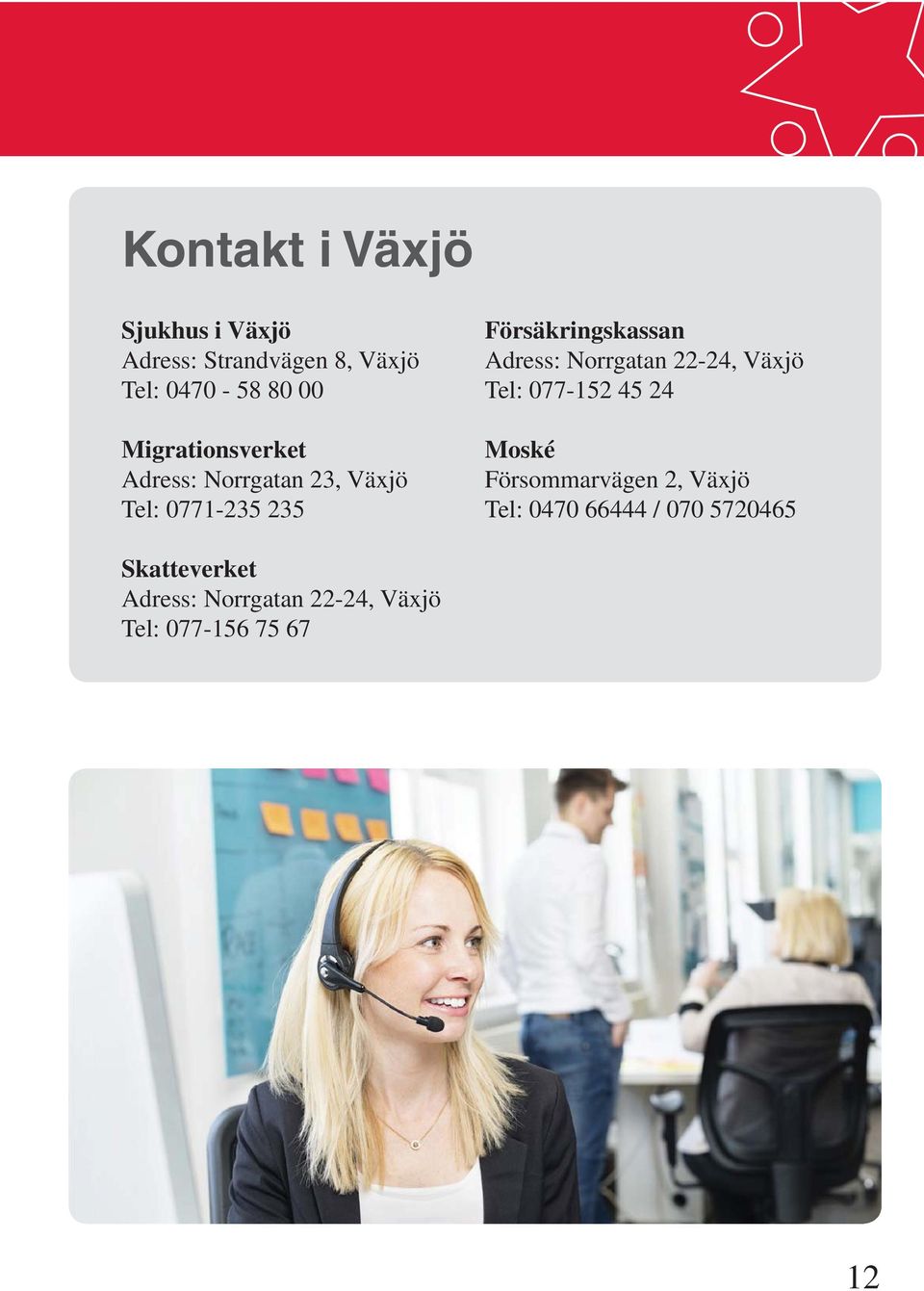 Adress: Norrgatan 22-24, Växjö Tel: 077-152 45 24 Moské Försommarvägen 2, Växjö