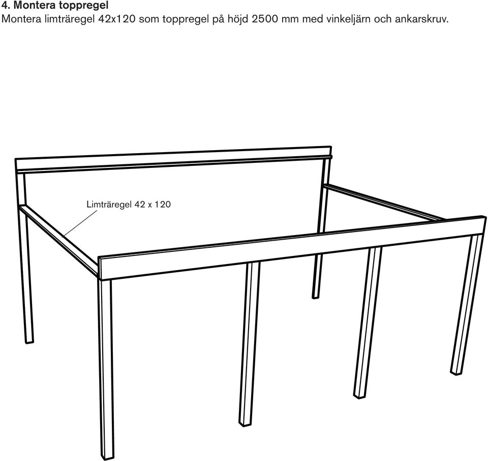 på höjd 2500 mm med vinkeljärn