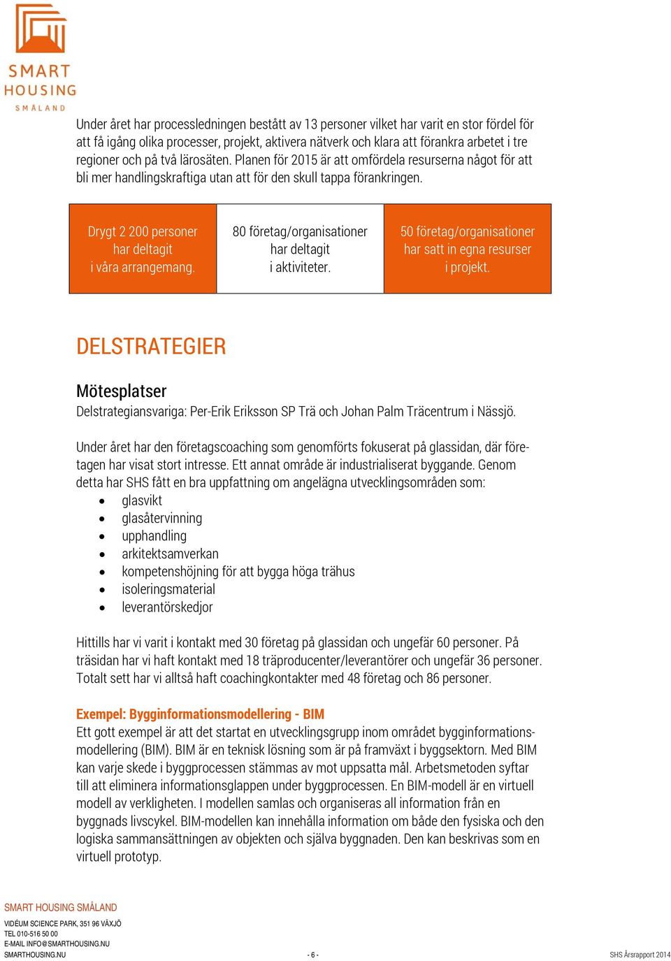 80 företag/organisationer har deltagit i aktiviteter. 50 företag/organisationer har satt in egna resurser i projekt.