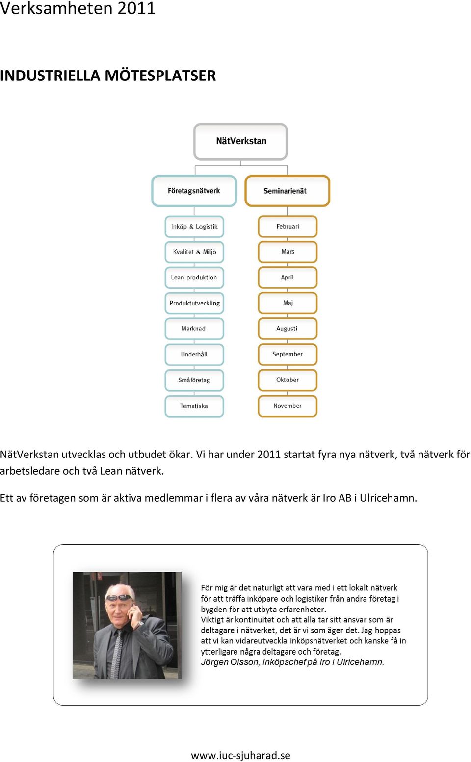 Vi har under 2011 startat fyra nya nätverk, två nätverk för
