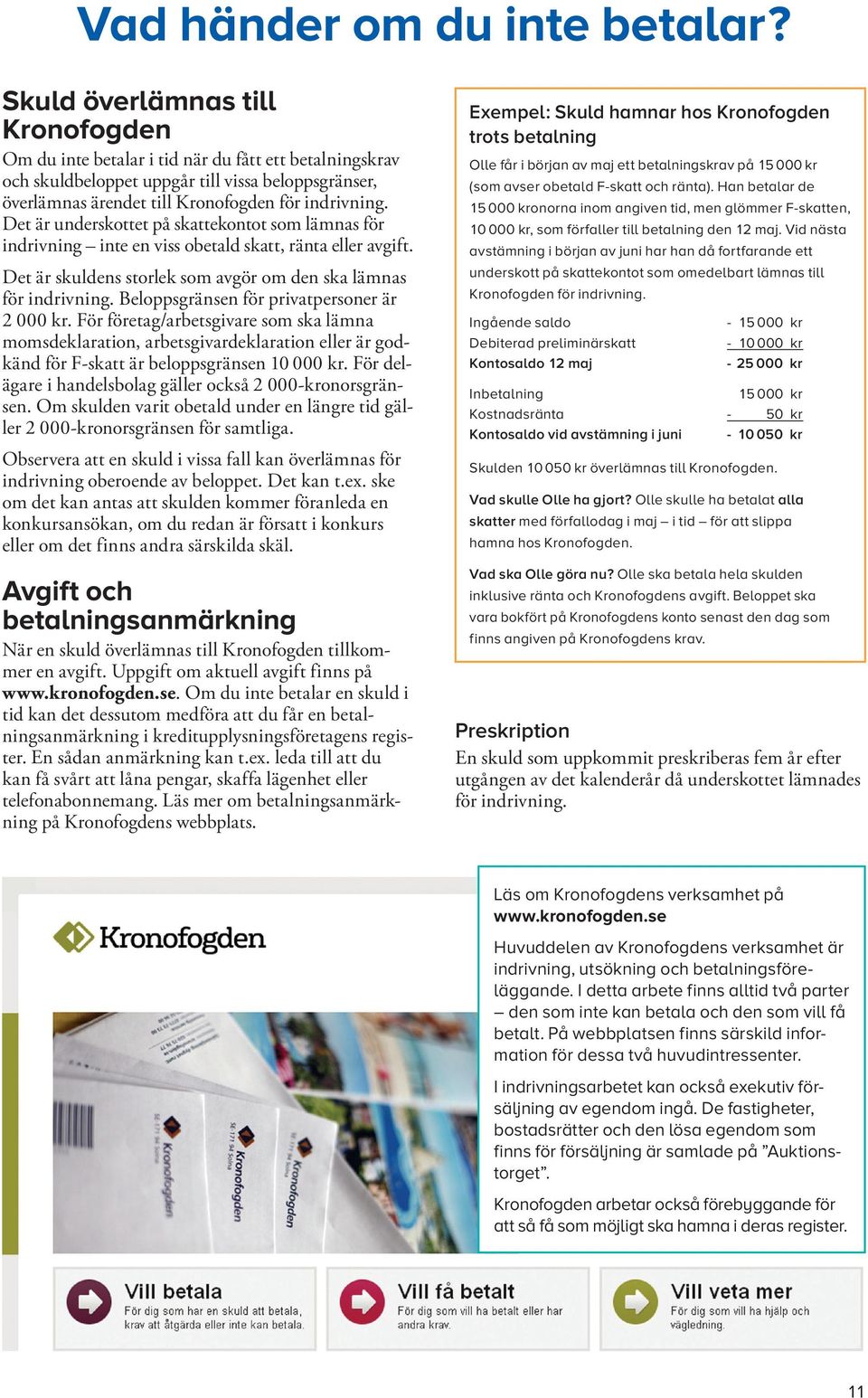 Det är under skottet på skattekontot som lämnas för indriv ning inte en viss obetald skatt, ränta eller avgift. Det är skuldens storlek som avgör om den ska lämnas för indrivning.