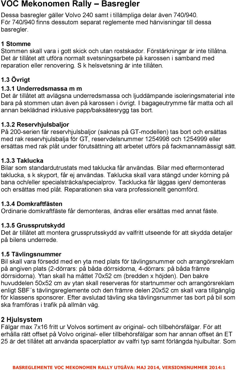 Tekniskt reglemente VOC Mekonomen Rally - PDF Gratis nedladdning