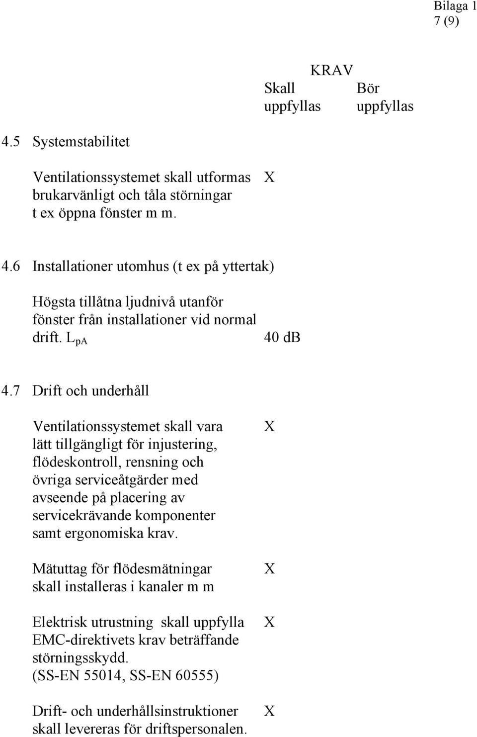 7 Drift och underhåll Ventilationssystemet skall vara lätt tillgängligt för injustering, flödeskontroll, rensning och övriga serviceåtgärder med avseende på placering av