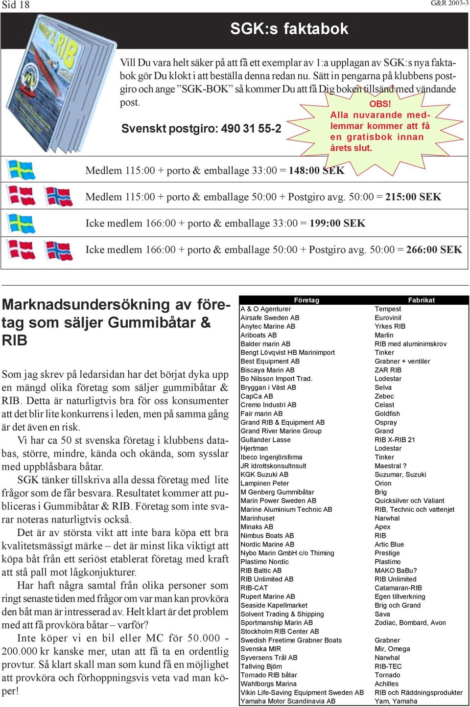 Alla nuvarande medlemmar kommer att få Svenskt postgiro: 490 31 55-2 en gratisbok innan årets slut.