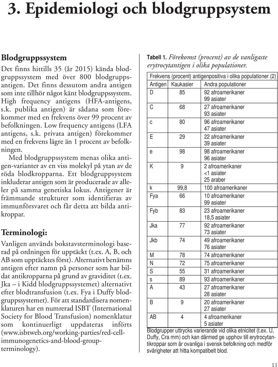 Low frequency antigens (LFA antigens, s.k. privata antigen) förekommer med en frekvens lägre än 1 procent av befolkningen.