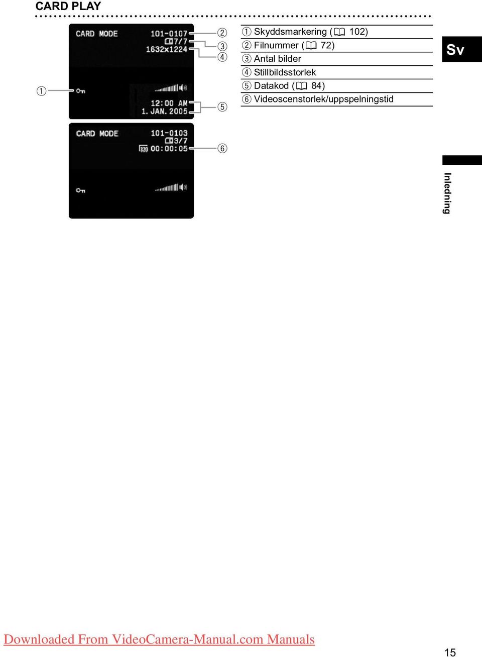 Stillbildsstorlek Datakod ( 84)