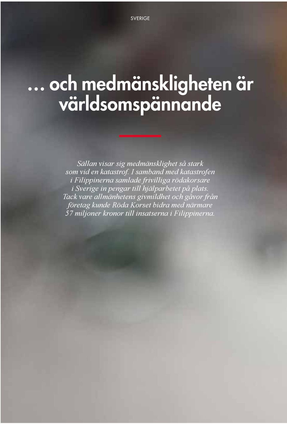 I samband med katastrofen i Filippinerna samlade frivilliga rödakorsare i Sverige in pengar