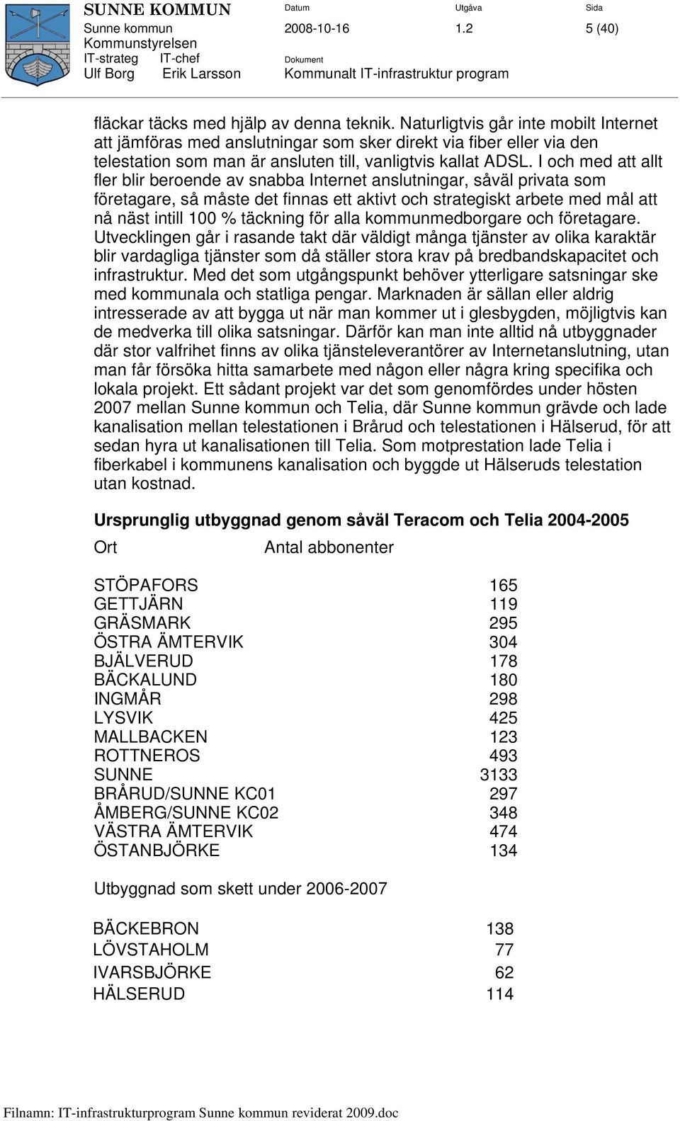 I och med att allt fler blir beroende av snabba Internet anslutningar, såväl privata som företagare, så måste det finnas ett aktivt och strategiskt arbete med mål att nå näst intill 100 % täckning