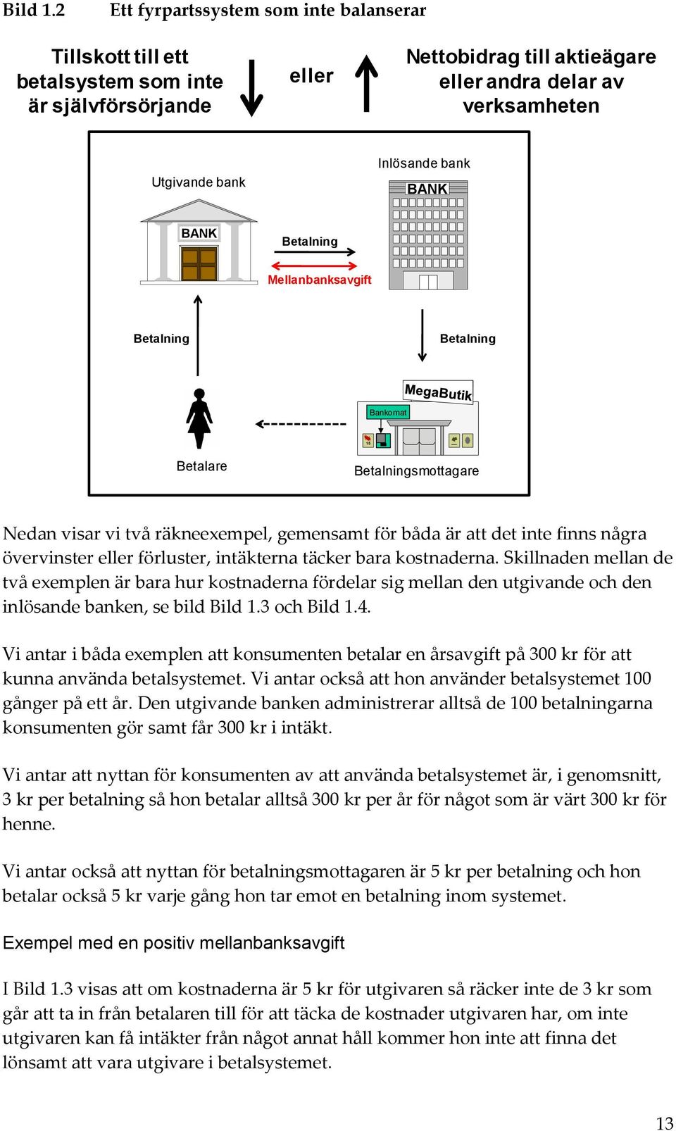 BANK BANK Betalning Mellanbanksavgift Betalning Betalning Bankomat 15 Betalare Betalningsmottagare Nedan visar vi två räkneexempel, gemensamt för båda är att det inte finns några övervinster eller