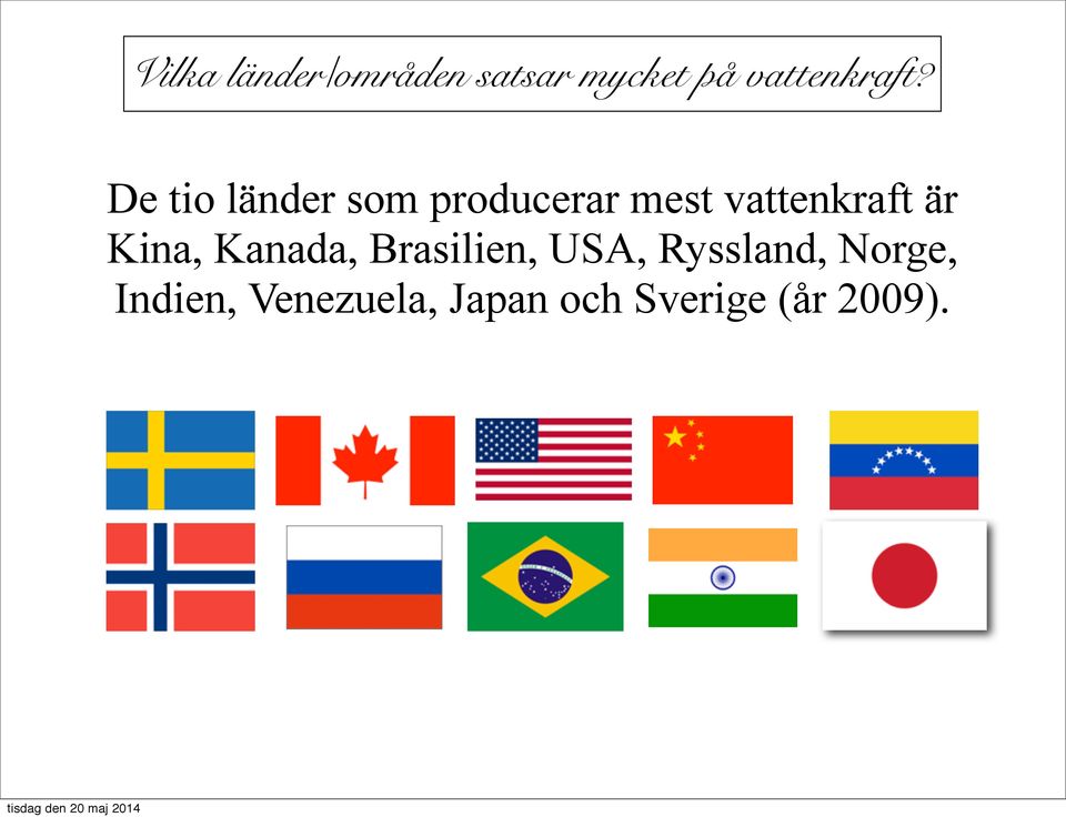 De tio länder som producerar mest vattenkraft är