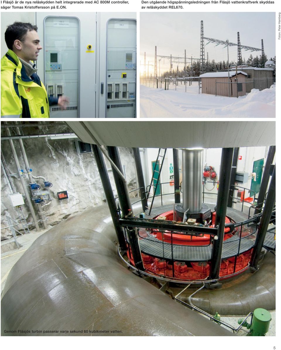 Den utgående högspänningsledningen från Flåsjö vattenkraftverk skyddas