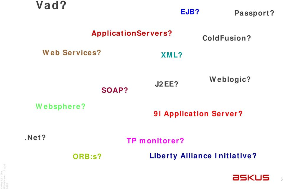 Weblogic? Websphere? 9i Application Server?
