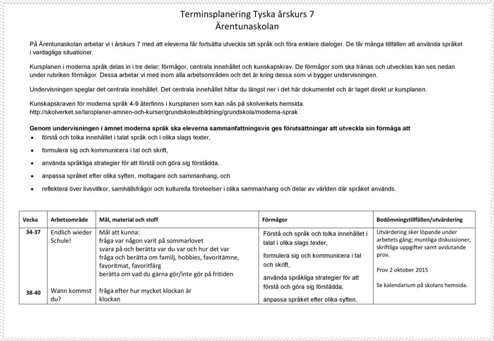 Dessa arbetar vi med inom alla arbetsområden och det är kring dessa som vi bygger undervisningen. Undervisningen speglar det centrala innehållet.