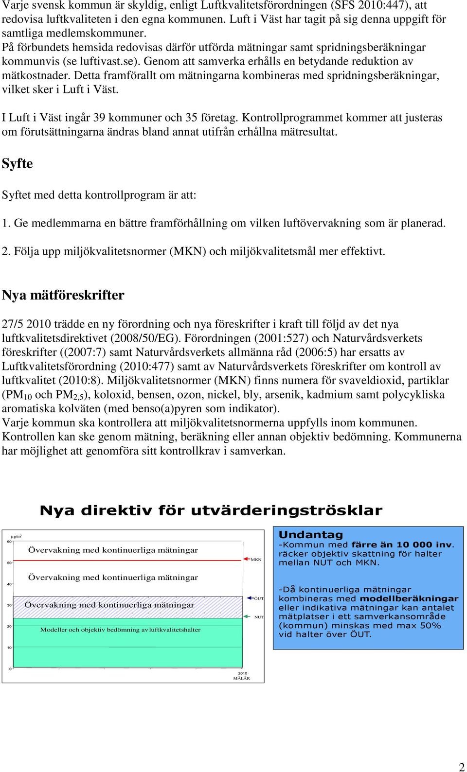 Genom att samverka erhålls en betydande reduktion av mätkostnader. Detta framförallt om mätningarna kombineras med spridningsberäkningar, vilket sker i Luft i Väst.