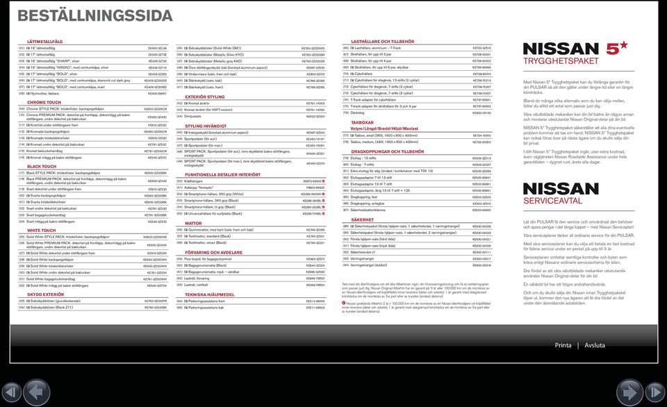 Sidoskyddslister (Metallic grey KAD) KE70-3Z020GR (38) Övre stötfångarskydd, bak (borstad aluminium aspect) KE97-3Z530 (7) Skidhållare, för upp till 3 par KE738-5000 (8) Skidhållare, för upp till par