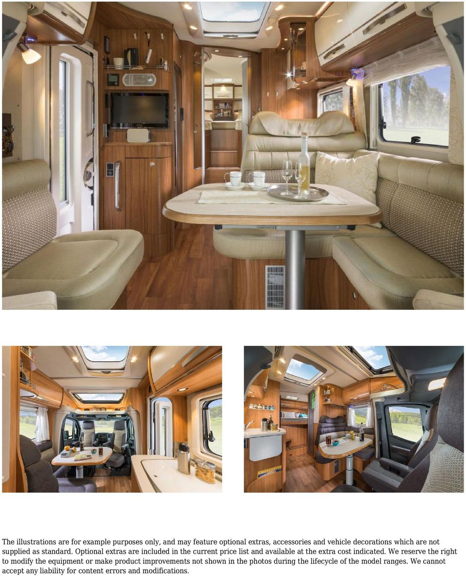 Optional extras are included in the current price list and available at the extra cost indicated.