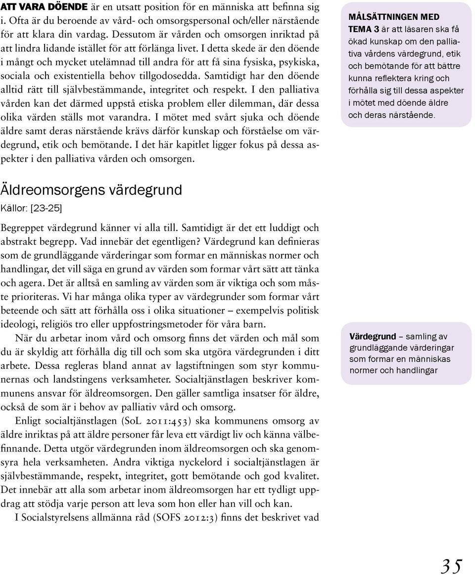 I detta skede är den döende i mångt och mycket utelämnad till andra för att få sina fysiska, psykiska, sociala och existentiella behov tillgodosedda.
