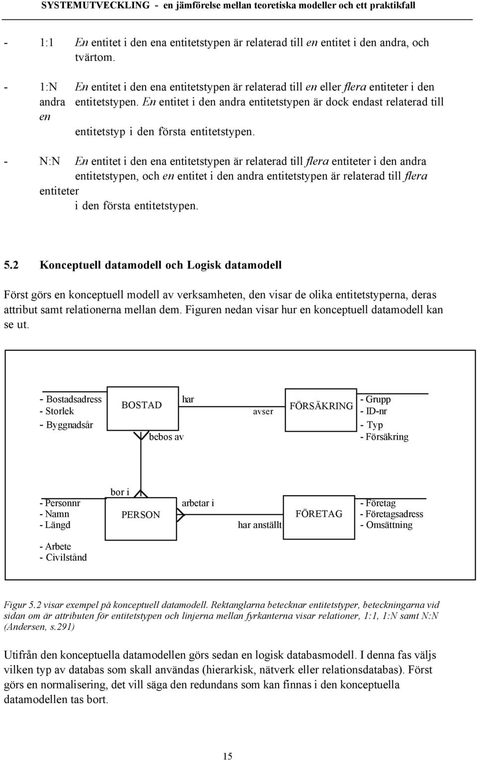 En entitet i den andra entitetstypen Šr dock endast relaterad till en entitetstyp i den fšrsta entitetstypen.