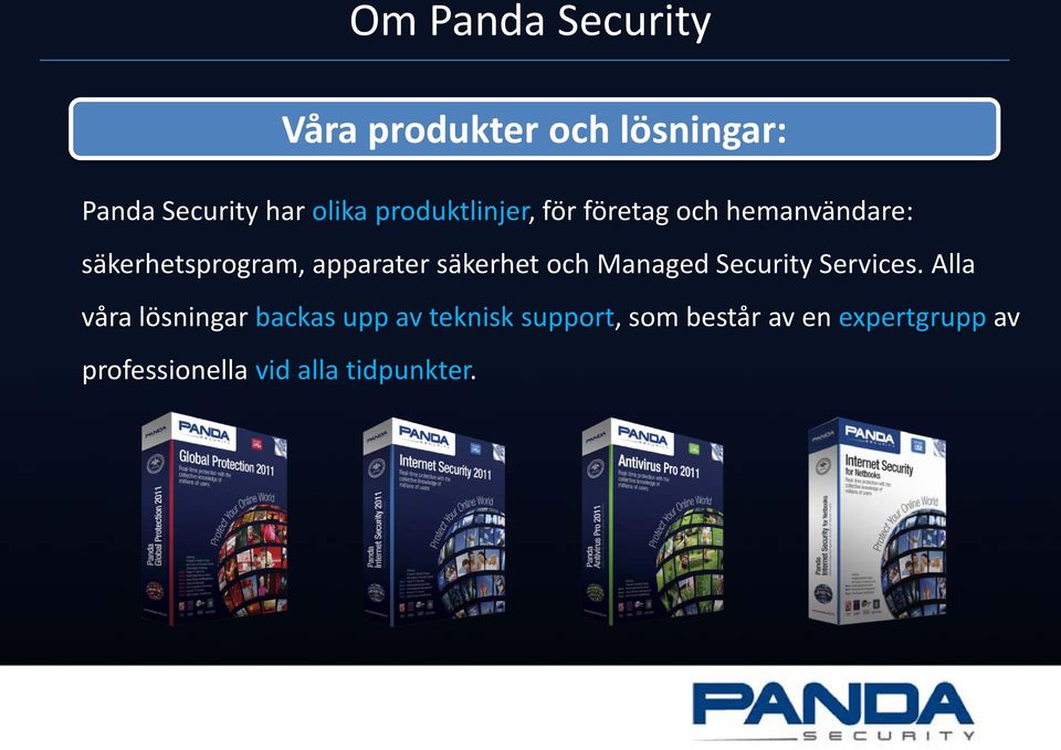 säkerhet och Managed Security Services.