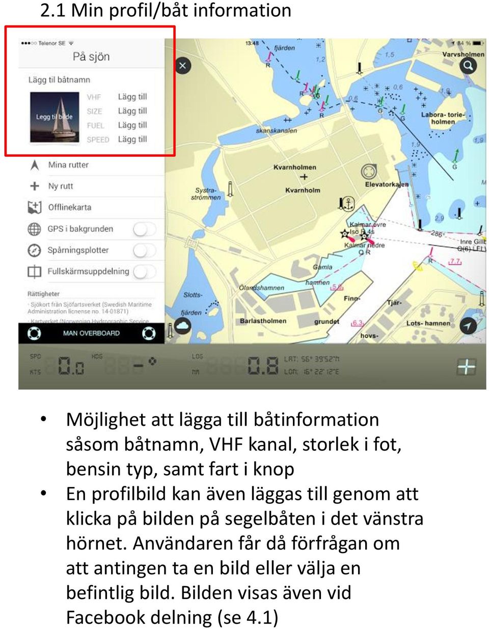 att klicka på bilden på segelbåten i det vänstra hörnet.