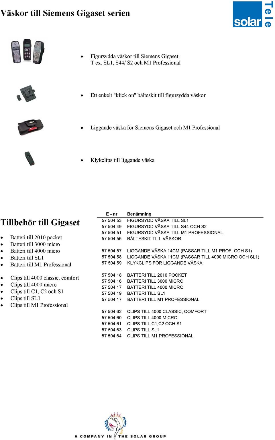 Batteri till 2010 pocket Batteri till 3000 micro Batteri till 4000 micro Batteri till SL1 Batteri till M1 Professional Clips till 4000 classic, comfort Clips till 4000 micro Clips till C1, C2 och S1