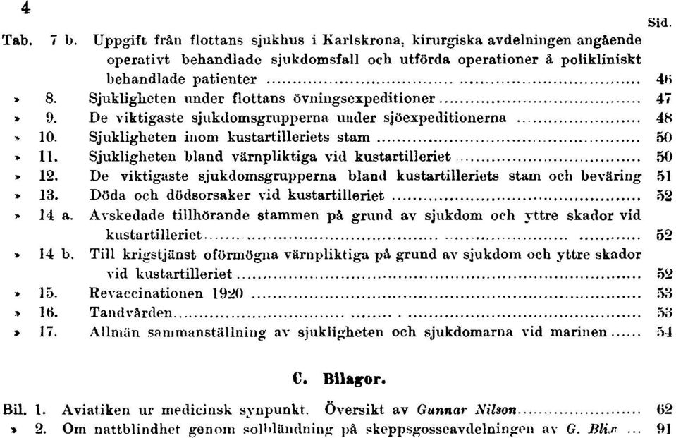 Sjukligheten bland värnpliktiga vid kustartilleriet 50 Tab. 12. De viktigaste sjukdomsgrupperna bland kustartilleriets stam och beväring 51 Tab. 13. Döda och dödsorsaker vid kustartilleriet 52 Tab.