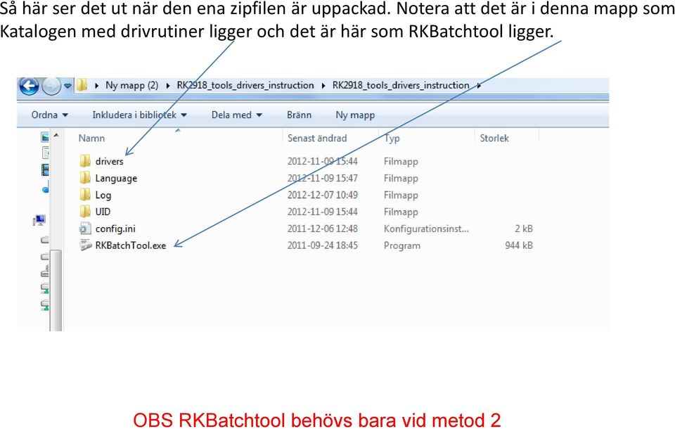 Notera att det är i denna mapp som Katalogen med