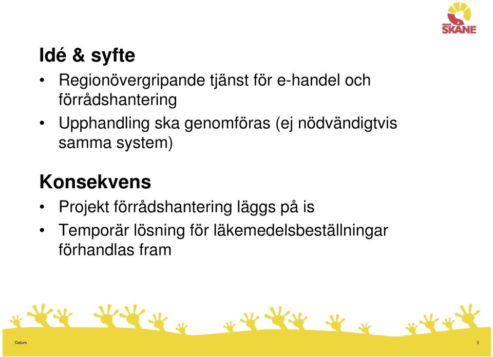 nödvändigtvis samma system) Konsekvens Projekt