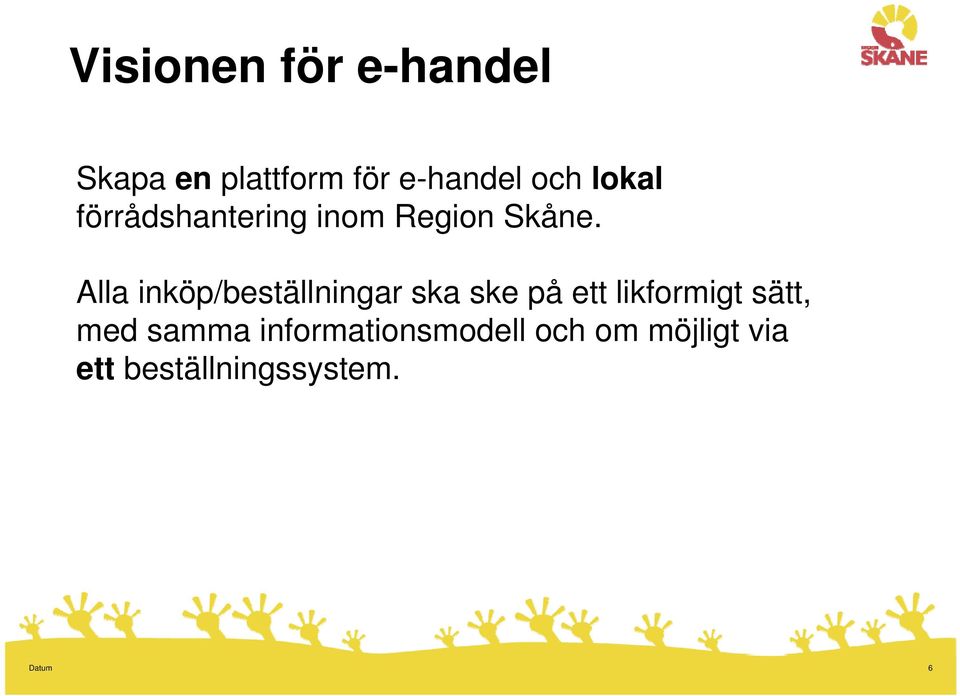 Alla inköp/beställningar ska ske på ett likformigt sätt,