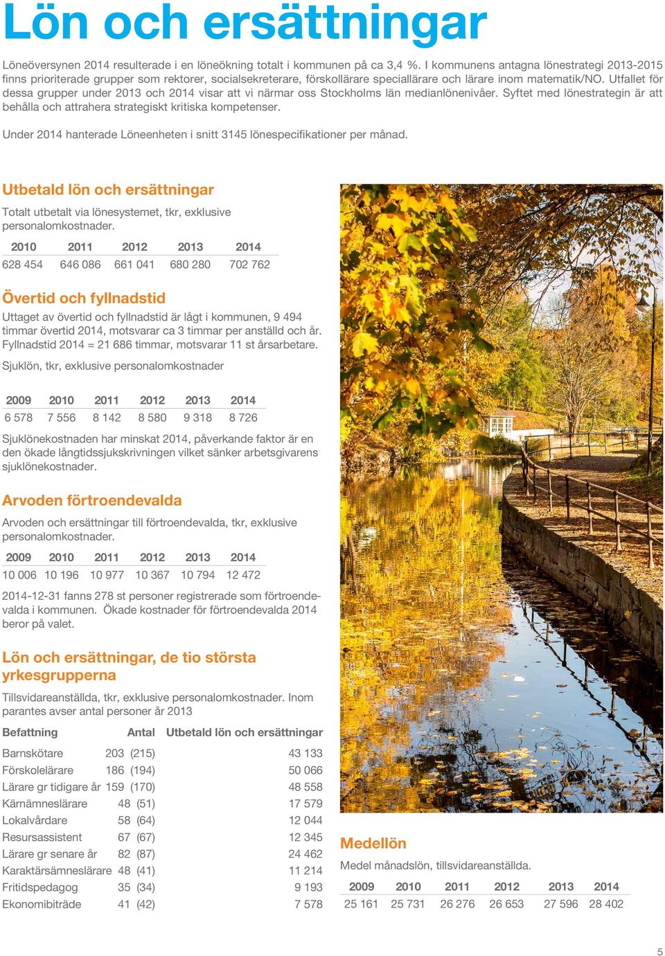 Utfallet för dessa grupper under 2013 och 2014 visar att vi närmar oss Stockholms län medianlönenivåer. Syftet med lönestrategin är att behålla och attrahera strategiskt kritiska kompetenser.