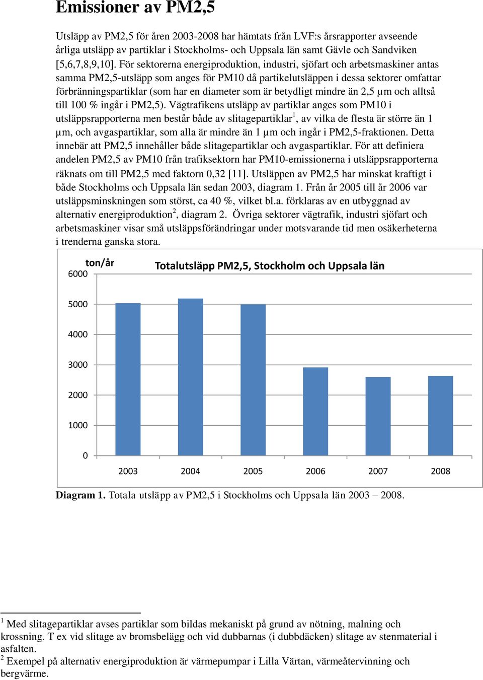 diameter som är betydligt mindre än 2,5 µm och alltså till 100 % ingår i PM2,5).
