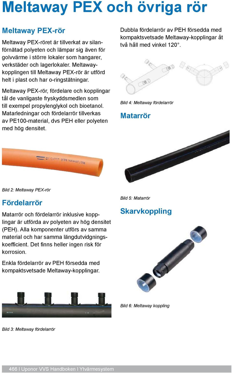 Meltaway PEX-rör, fördelare och kopplingar tål de vanligaste fryskyddsmedlen som till exempel propylenglykol och bioetanol.