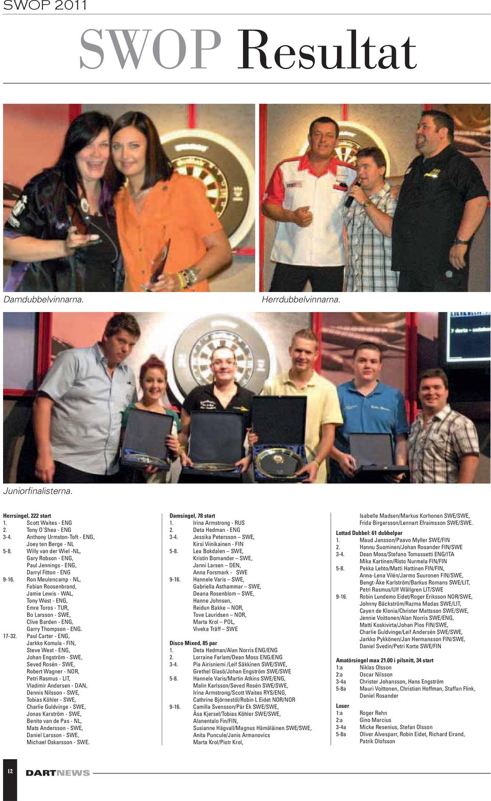 Ron Meulencamp - NL, Fabian Roosenbrand, Jamie Lewis - WAL, Tony West - ENG, Emre Toros - TUR, Bo Larsson - SWE, Clive Barden - ENG, Garry Thompson - ENG. 17-32.
