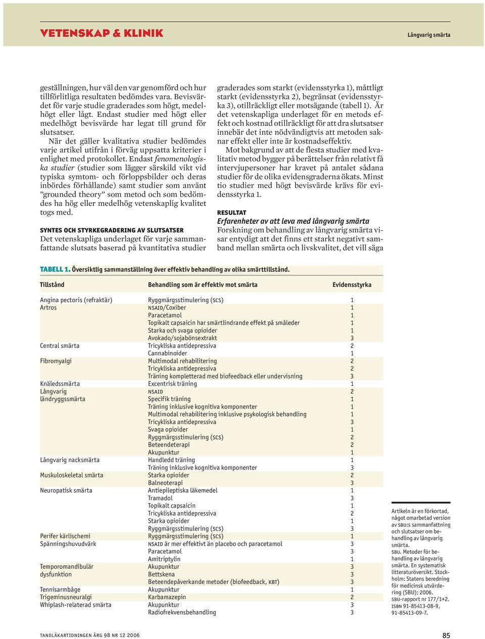 När det gäller kvalitativa studier bedömdes varje artikel utifrån i förväg uppsatta kriterier i enlighet med protokollet.