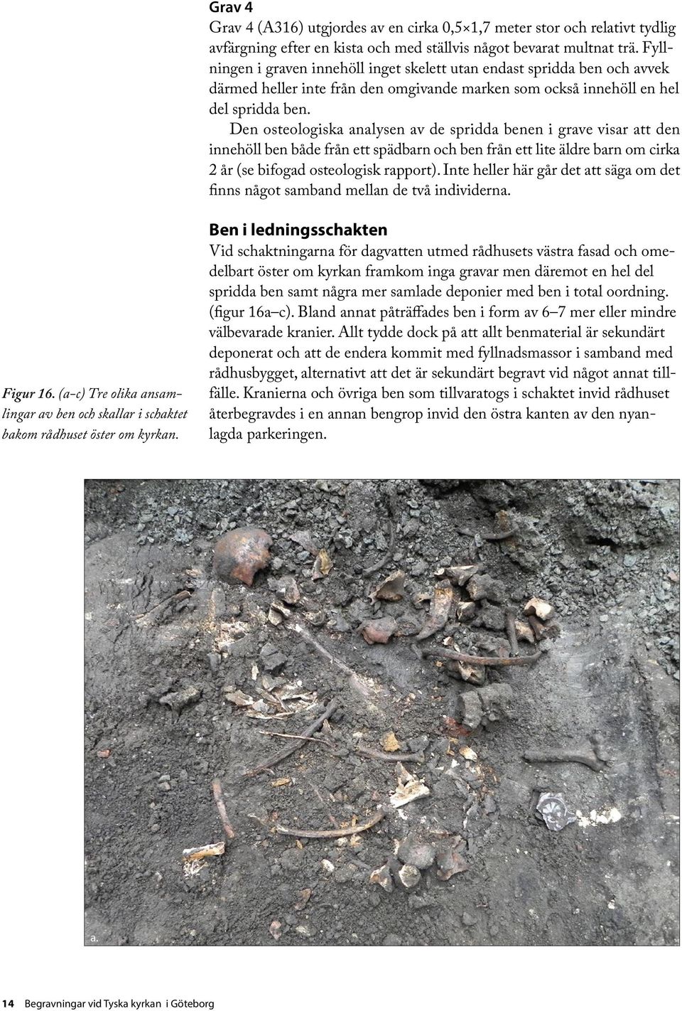 Den osteologiska analysen av de spridda benen i grave visar att den innehöll ben både från ett spädbarn och ben från ett lite äldre barn om cirka 2 år (se bifogad osteologisk rapport).