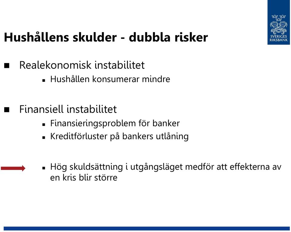 Finansieringsproblem för banker Kreditförluster på bankers