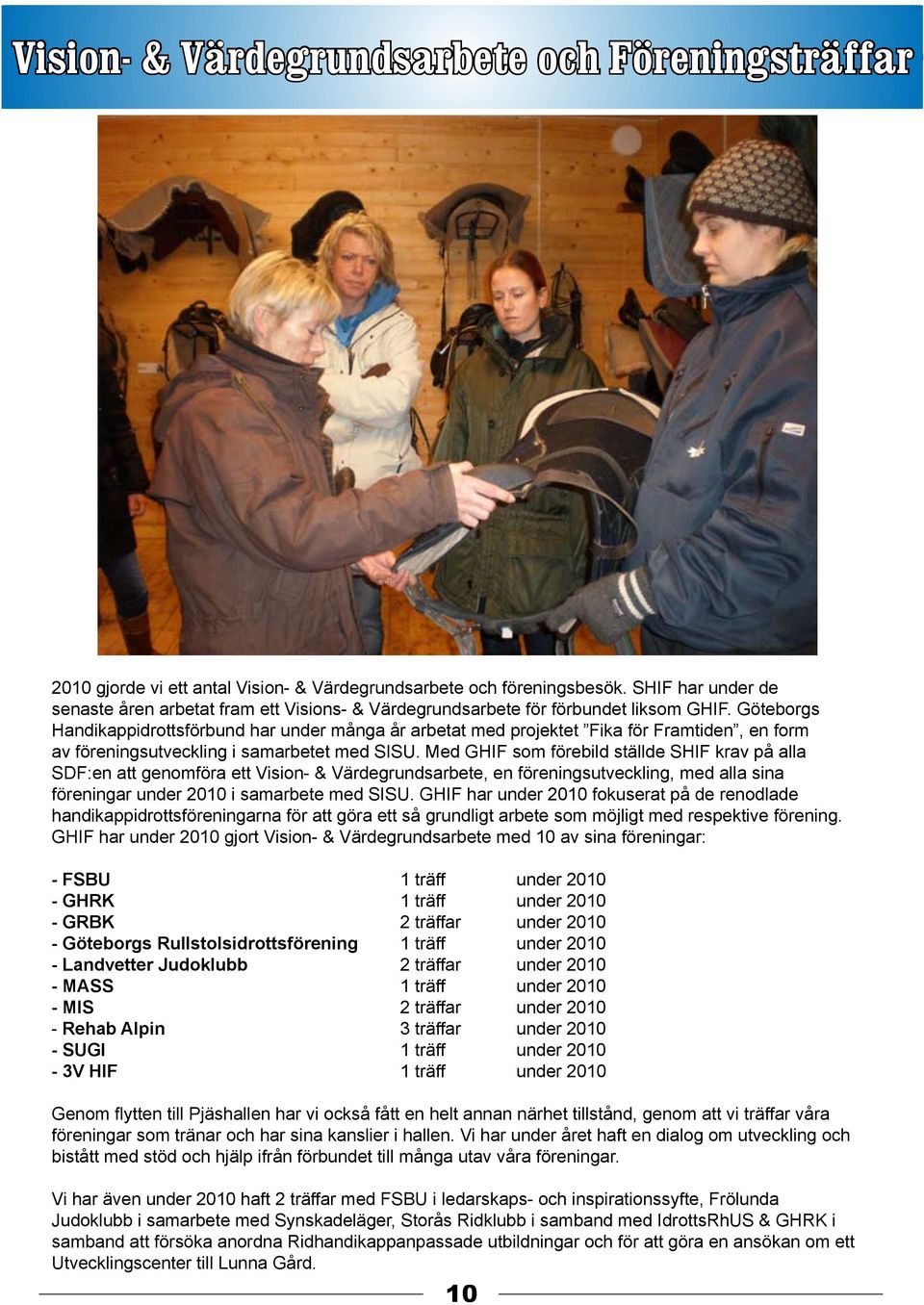 Göteborgs Handikappidrottsförbund har under många år arbetat med projektet Fika för Framtiden, en form av föreningsutveckling i samarbetet med SISU.