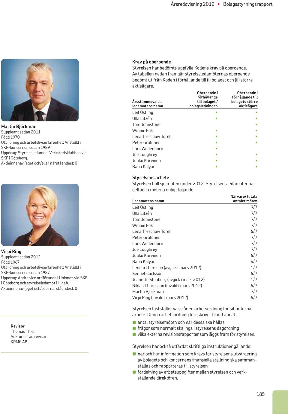 Uppdrag: Andre vice ordförande i Unionen vid SKF i Göteborg och styrelseledamot i Higab.