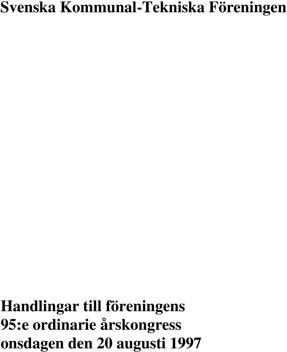 föreningens 95:e ordinarie