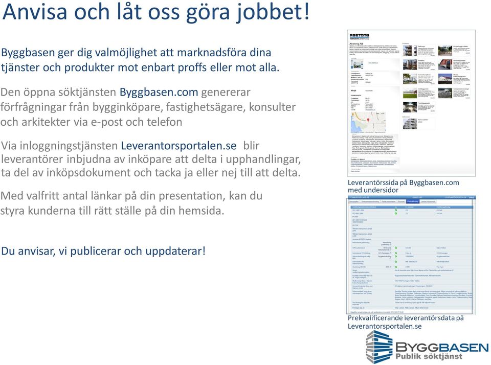 se blir leverantörer inbjudna av inköpare att delta i upphandlingar, ta del av inköpsdokument och tacka ja eller nej till att delta.