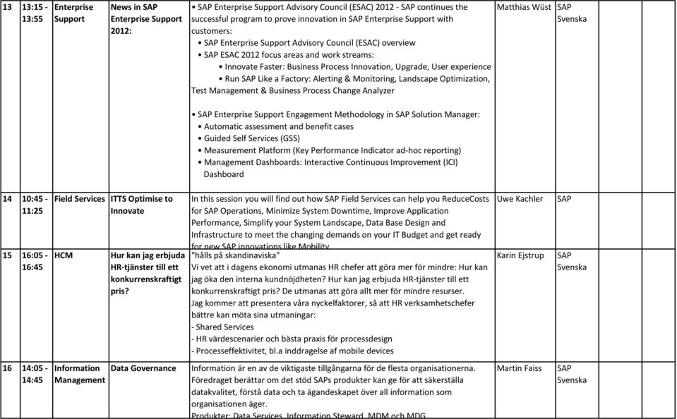 Alerting & Monitoring, Landscape Optimization, Test Management & Business Process Change Analyzer Enterprise Support Engagement Methodology in Solution Manager: Automatic assessment and benefit cases