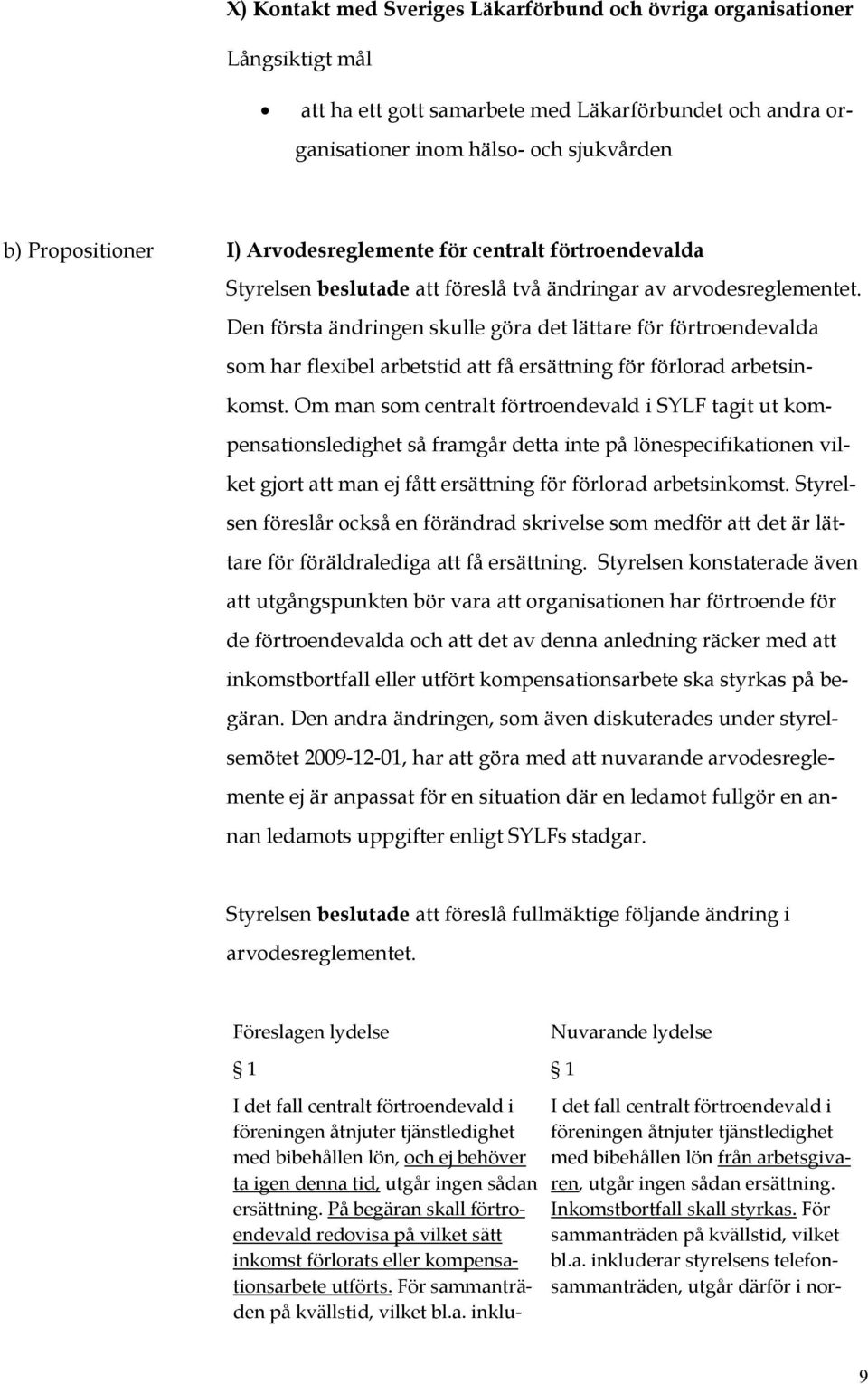 Den första ändringen skulle göra det lättare för förtroendevalda som har flexibel arbetstid att få ersättning för förlorad arbetsinkomst.